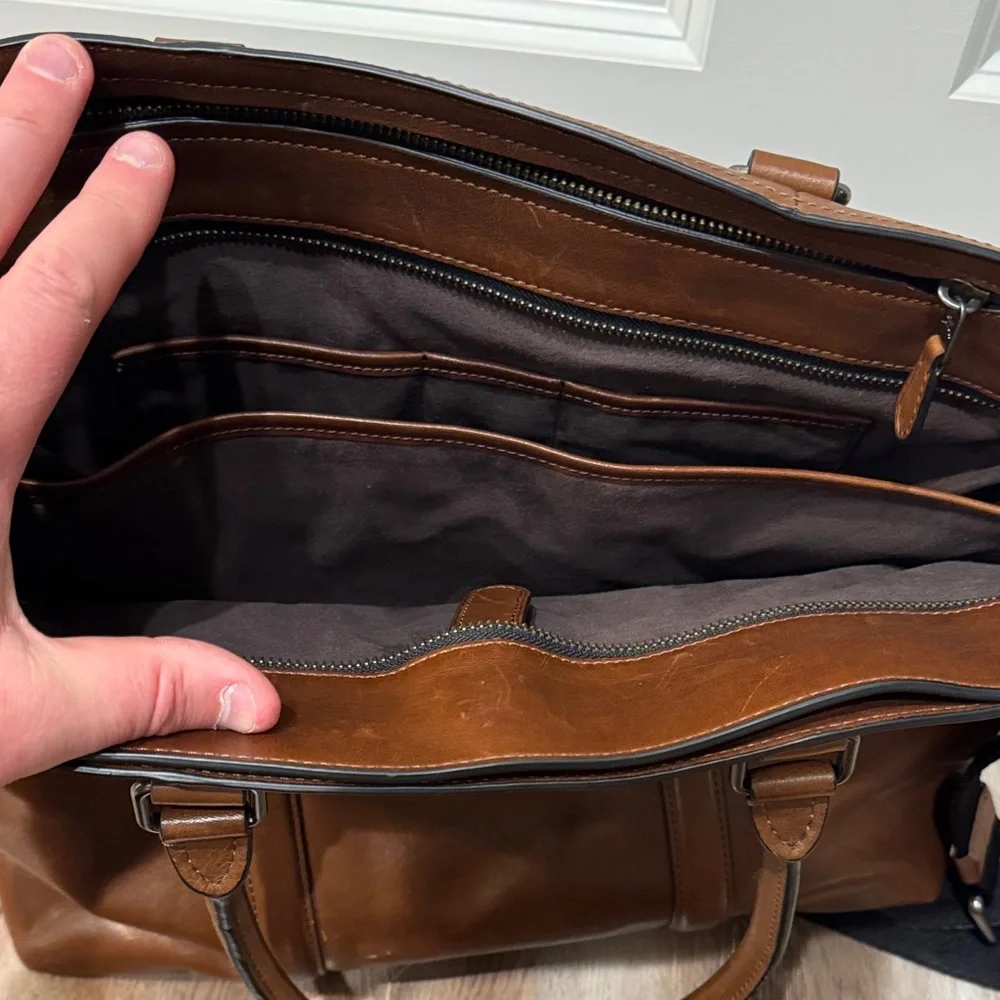 Coach Tan Leather Men's Briefcase - Picture 5 of 6